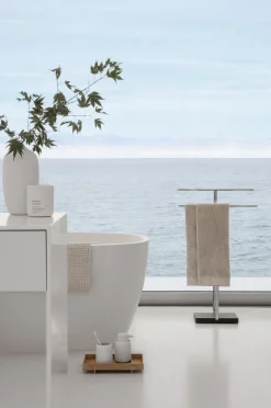 Badetuch -CARO- White 70 x 140 cm