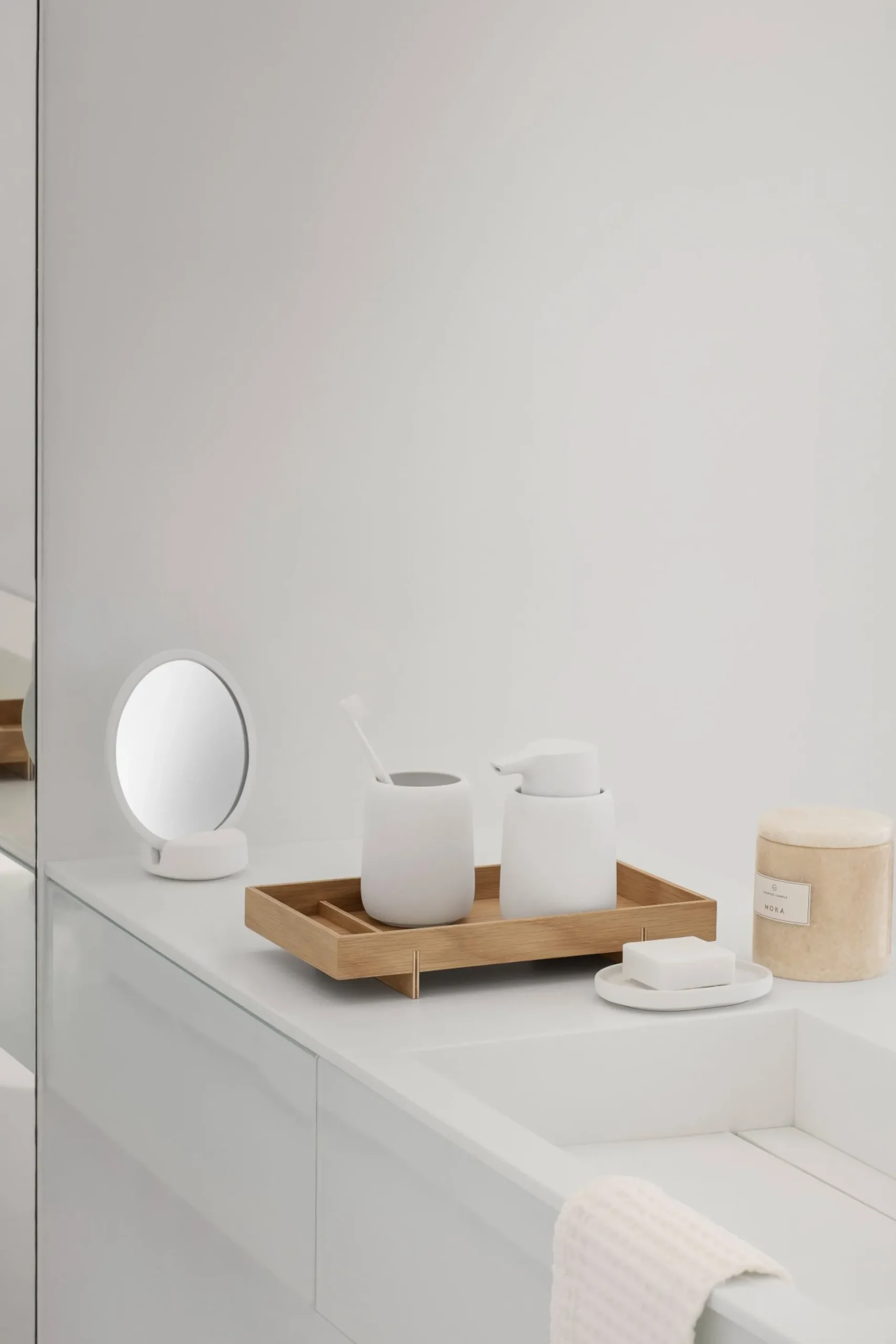 Badetuch -CARO- White 70 x 140 cm