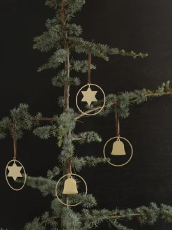 4er Set Weihnachtsschmuck -KITAI- Farbe Gold - Form Glocken