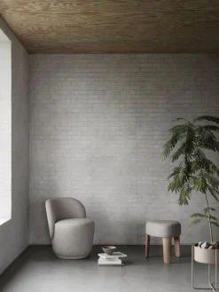 Hocker -KUON- Stoff Socia, Farbe Desert, oak nature