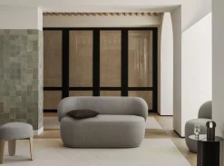 Hocker -KUON- Stoff Socia, Farbe Desert, oak nature