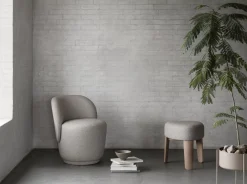 Hocker -KUON- Stoff Socia, Farbe Desert, oak nature