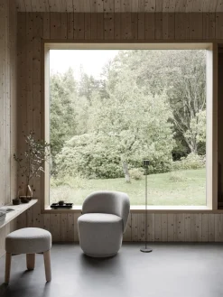 Hocker -KUON- Stoff Socia, Farbe Desert, oak nature