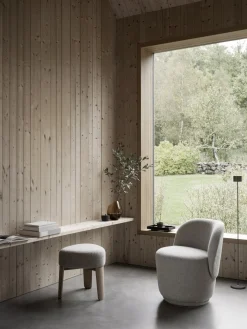 Hocker -KUON- Stoff Socia, Farbe Desert, oak nature