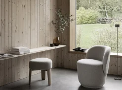 Hocker -KUON- Stoff Socia, Farbe Desert, oak nature