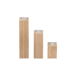 Kerzenhalter 3 Stück -DREVA- Farbe Oak