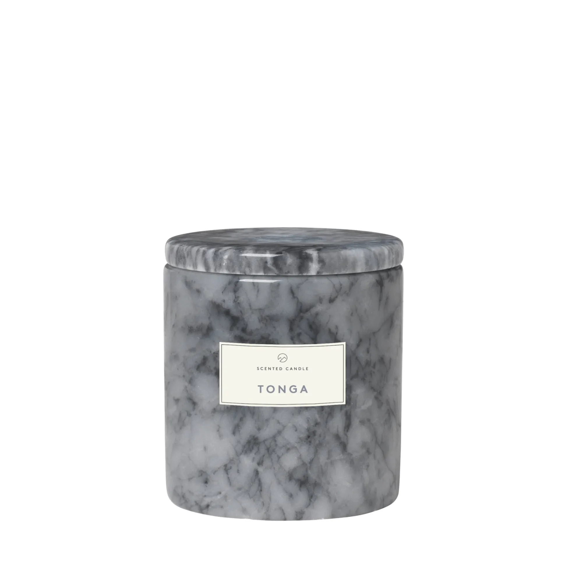 Marmor Duftkerze -FRABLE- Farbe Sharkskin, Duft: Tonga Ø 10 cm