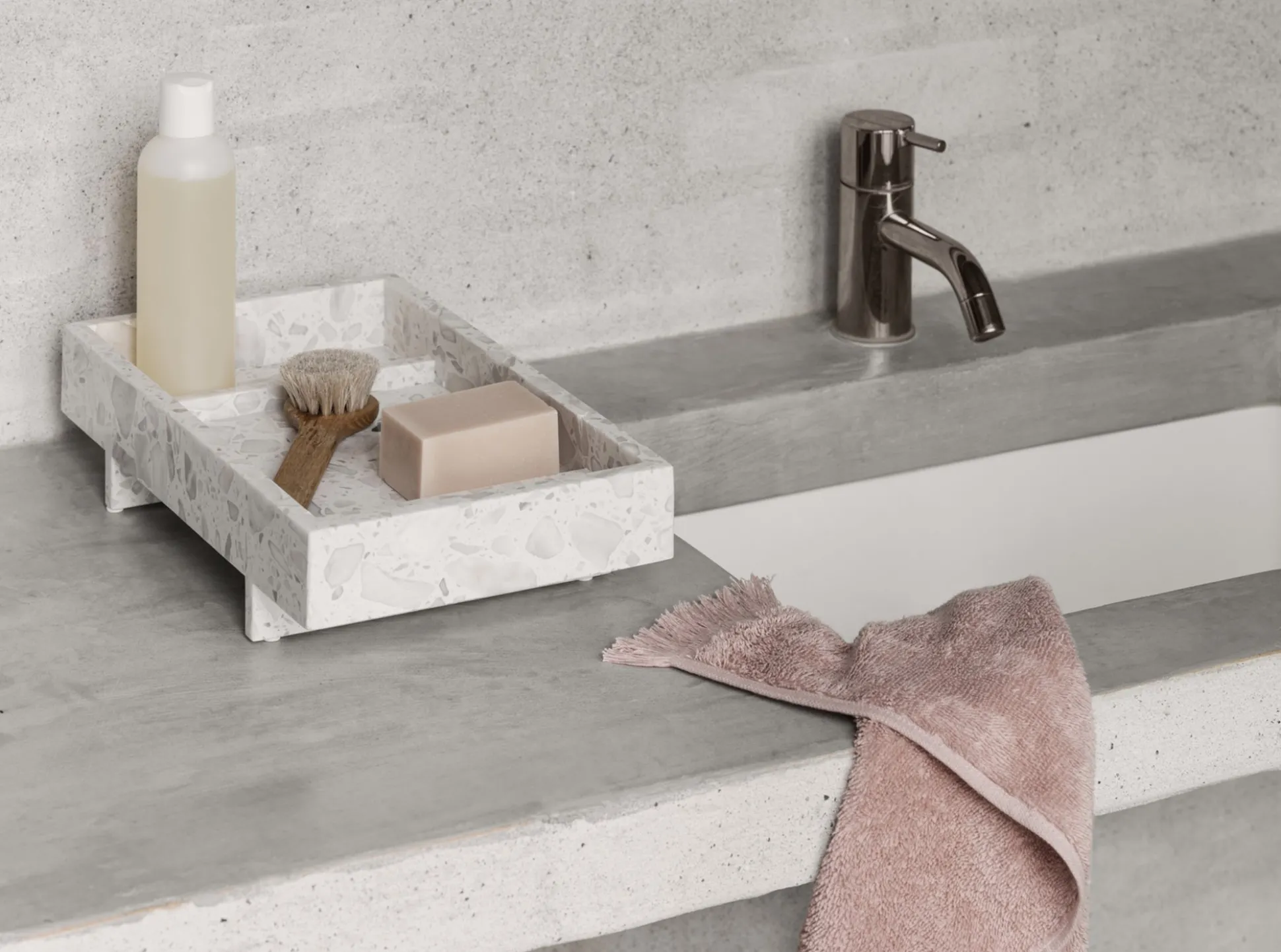 Marmor Tablett -ABENTO- Farbe Nimbus Cloud