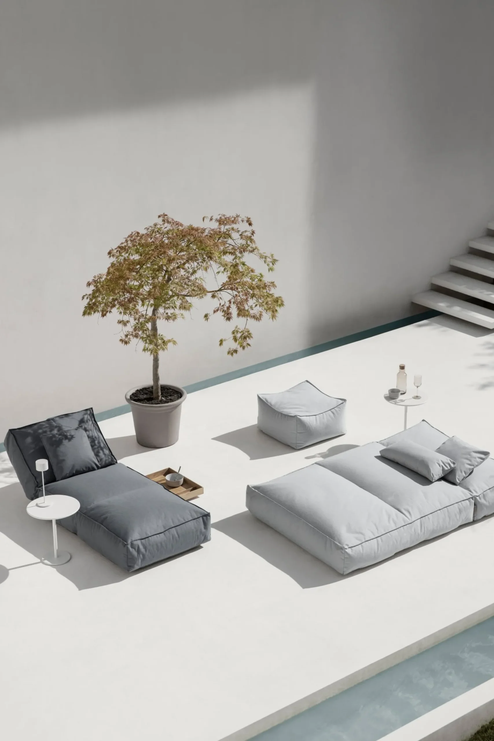 Outdoor-Bett -STAY- Stone Size S 80 x 190 cm