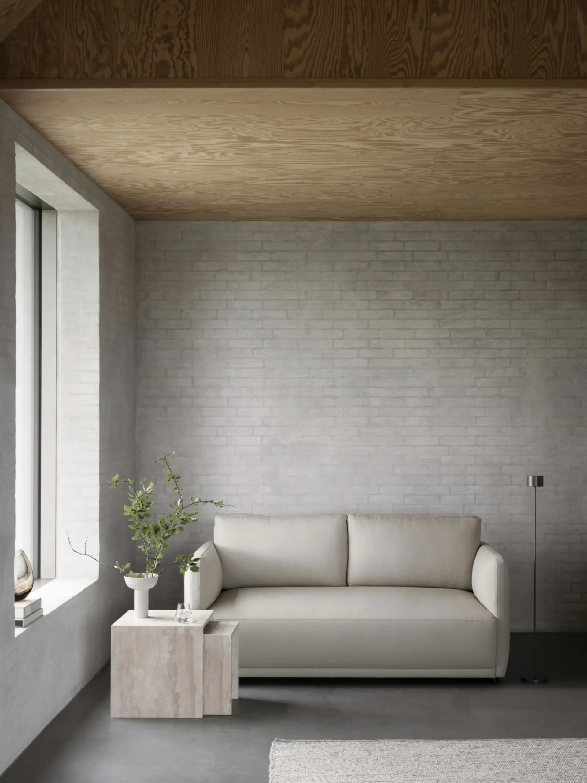 Set 2 Beistelltische -VARU- aus Travertin Farbe Beige