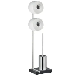 Toilettenbutler -MENOTO- für zwei Rollen, Farbe Edelstahl matt - Size 73 cm