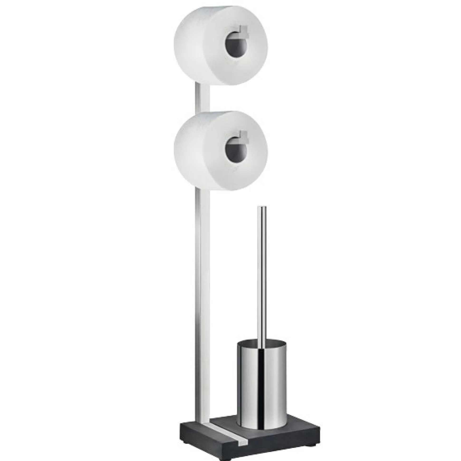 Toilettenbutler -MENOTO- für zwei Rollen, Farbe Edelstahl matt - Size 73 cm