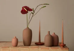 Vase -CEOLA- Farbe Amber Brown Höhe 13 cm